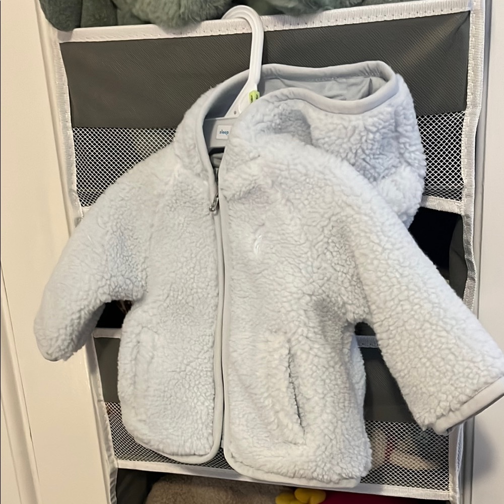 Cozy White Sherpa unisex baby Jacket